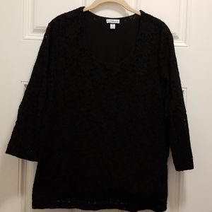 Croft & Barrow Black Lace Top